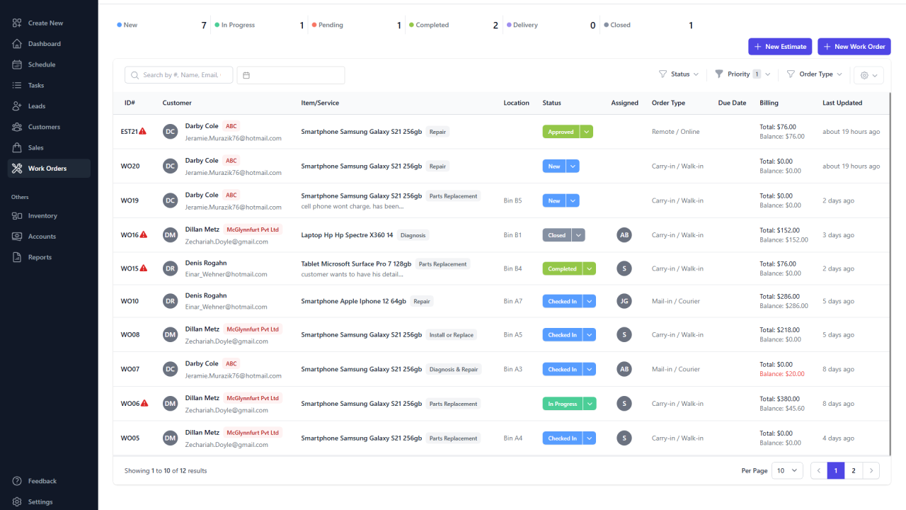 repair ticket management software